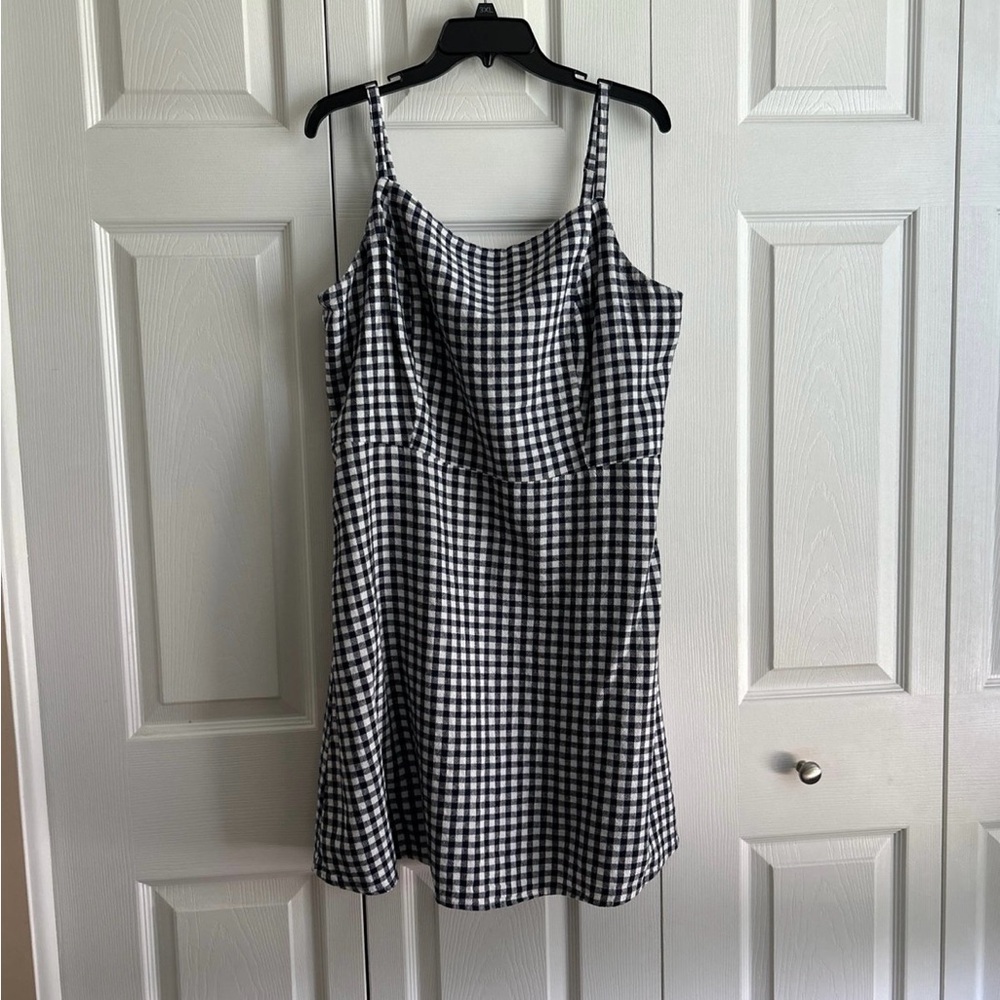Old Navy - Dark Navy Blue and White Gingham Dress